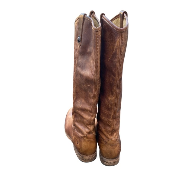 Frye Cognac Distressed Leather Boots size 8 - Picture 3 of 9